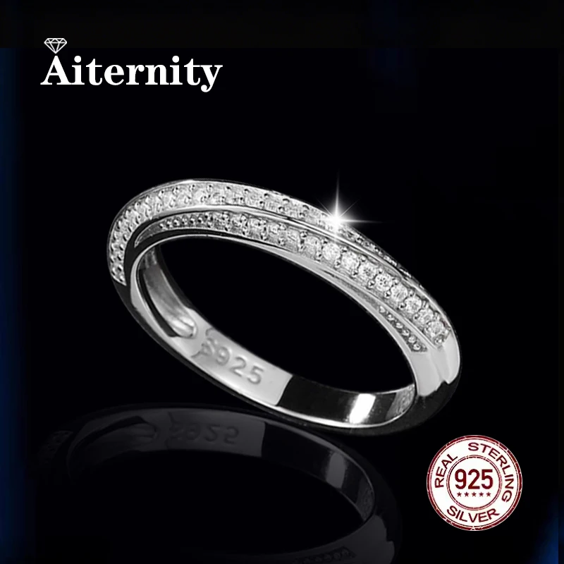 Pass Diamond Tester Moissanite Ring And Zircon Unisex Rings 100% Real S925 Silver Ring For Men and Women Luxury Brilliant D VVS1