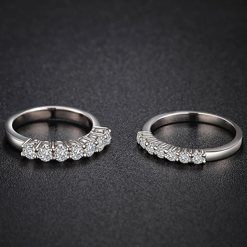 Pass Diamond Tester Moissanite Ring And Zircon Unisex Rings 100% Real S925 Silver Ring For Men and Women Luxury Brilliant D VVS1