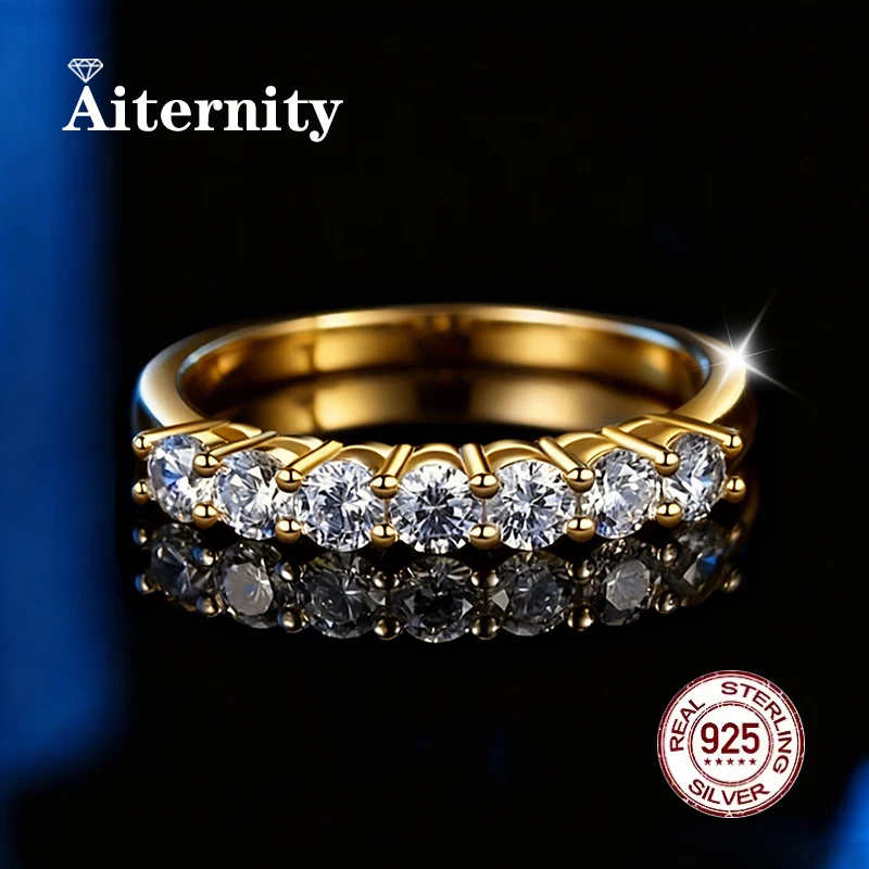 Pass Diamond Tester Moissanite Ring And Zircon Unisex Rings 100% Real S925 Silver Ring For Men and Women Luxury Brilliant D VVS1