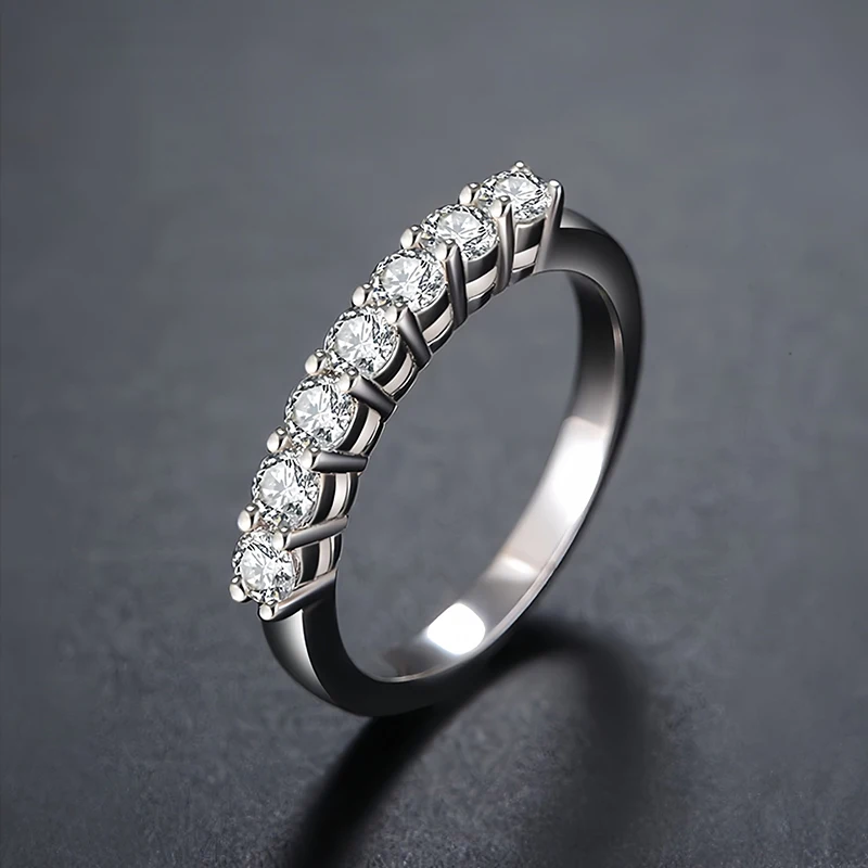 Pass Diamond Tester Moissanite Ring And Zircon Unisex Rings 100% Real S925 Silver Ring For Men and Women Luxury Brilliant D VVS1