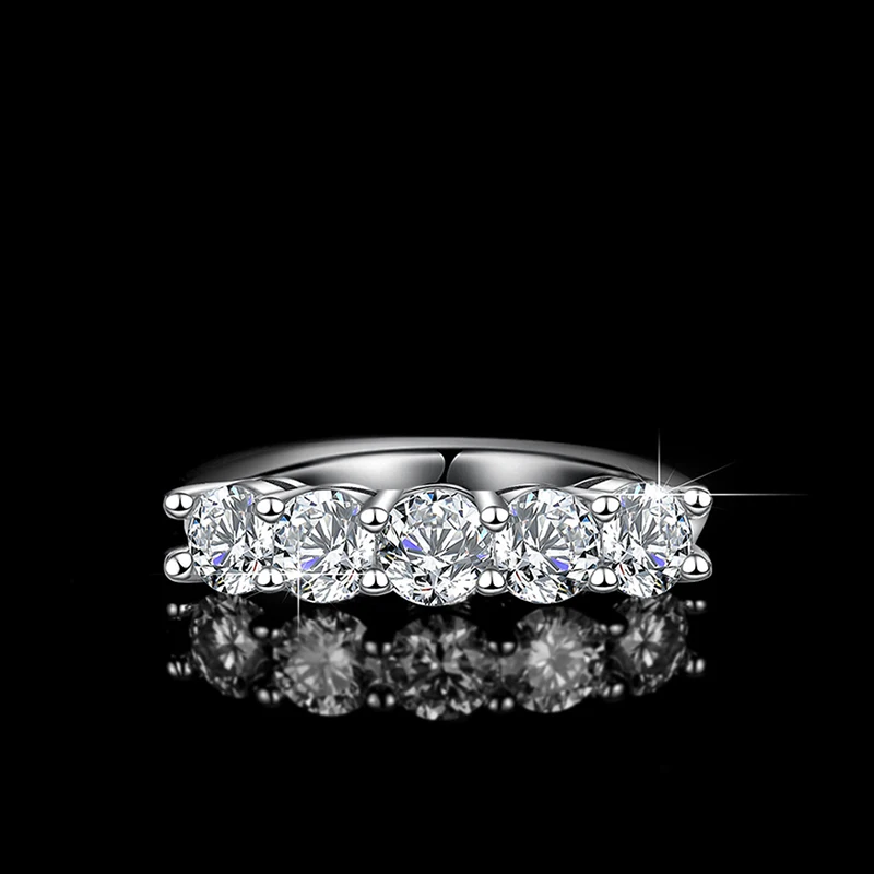 Pass Diamond Tester Moissanite Ring And Zircon Unisex Rings 100% Real S925 Silver Ring For Men and Women Luxury Brilliant D VVS1