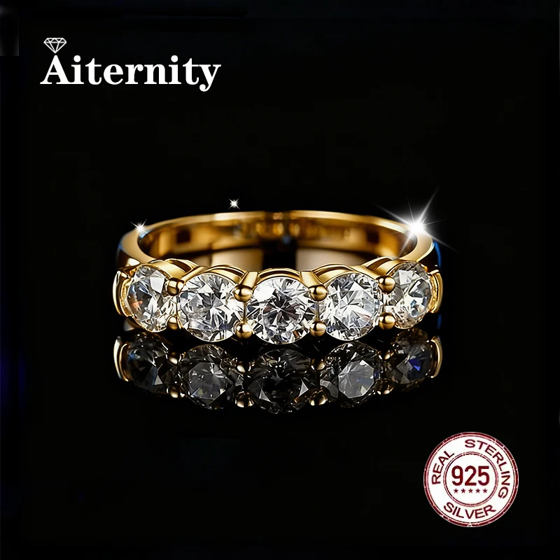 Pass Diamond Tester Moissanite Ring And Zircon Unisex Rings 100% Real S925 Silver Ring For Men and Women Luxury Brilliant D VVS1