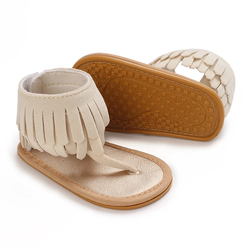 Summer New Women's Baby Sandals With Tassel Design Soft Soled Baby Shoes 0-12 Months Baby Walking Shoes