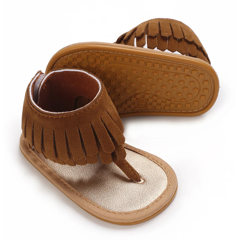 Summer New Women's Baby Sandals With Tassel Design Soft Soled Baby Shoes 0-12 Months Baby Walking Shoes