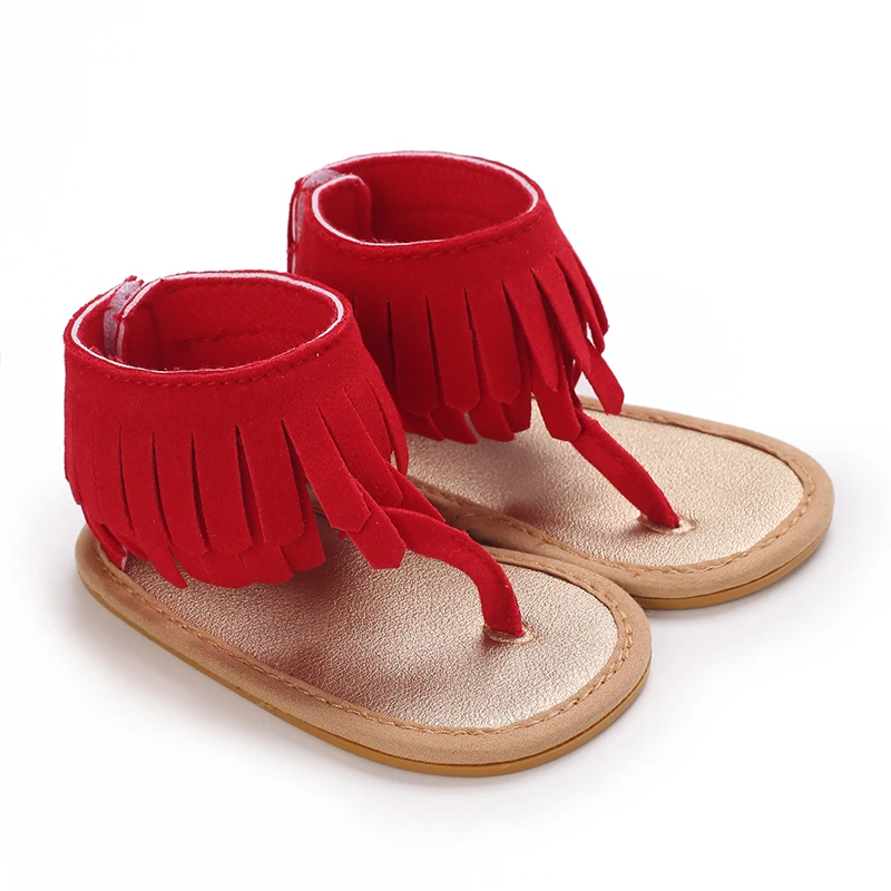 Summer New Women's Baby Sandals With Tassel Design Soft Soled Baby Shoes 0-12 Months Baby Walking Shoes