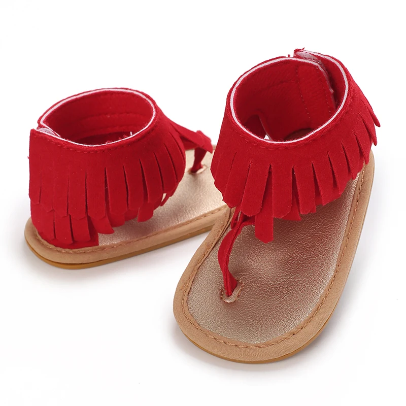 Summer New Women's Baby Sandals With Tassel Design Soft Soled Baby Shoes 0-12 Months Baby Walking Shoes