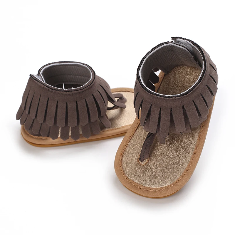 Summer New Women's Baby Sandals With Tassel Design Soft Soled Baby Shoes 0-12 Months Baby Walking Shoes