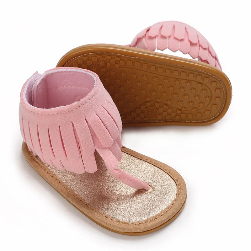 Summer New Women's Baby Sandals With Tassel Design Soft Soled Baby Shoes 0-12 Months Baby Walking Shoes