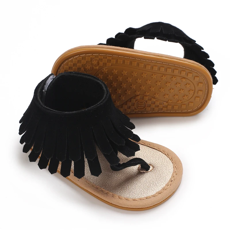Summer New Women's Baby Sandals With Tassel Design Soft Soled Baby Shoes 0-12 Months Baby Walking Shoes