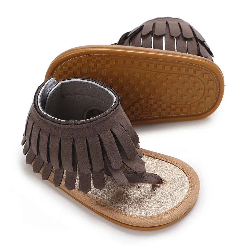 Summer New Women's Baby Sandals With Tassel Design Soft Soled Baby Shoes 0-12 Months Baby Walking Shoes