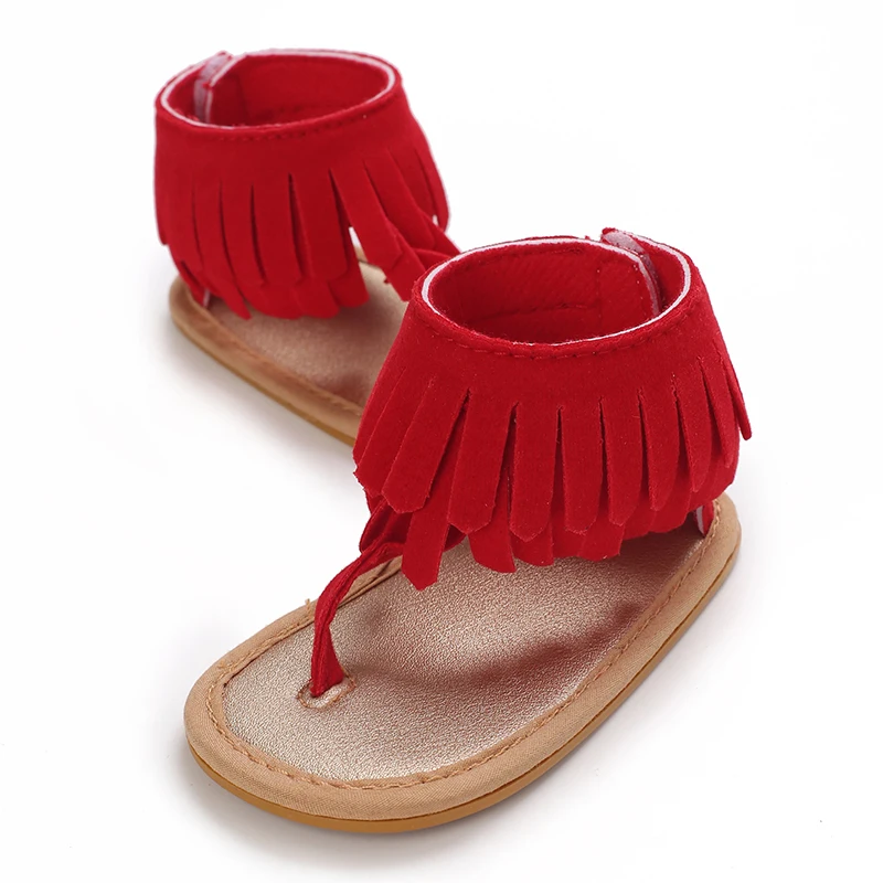 Summer New Women's Baby Sandals With Tassel Design Soft Soled Baby Shoes 0-12 Months Baby Walking Shoes