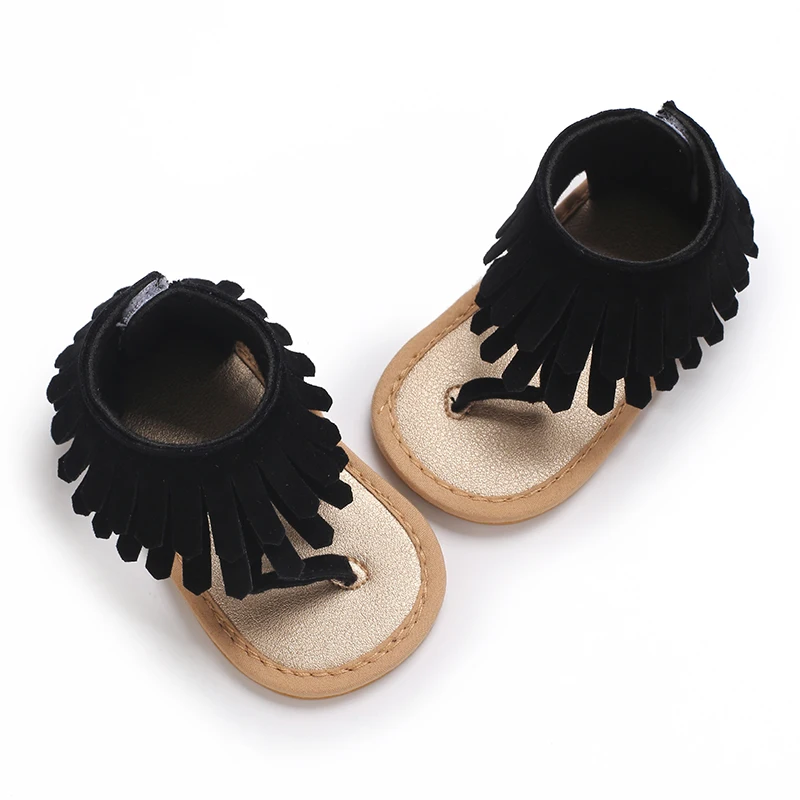 Summer New Women's Baby Sandals With Tassel Design Soft Soled Baby Shoes 0-12 Months Baby Walking Shoes