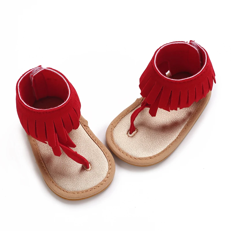 Summer New Women's Baby Sandals With Tassel Design Soft Soled Baby Shoes 0-12 Months Baby Walking Shoes