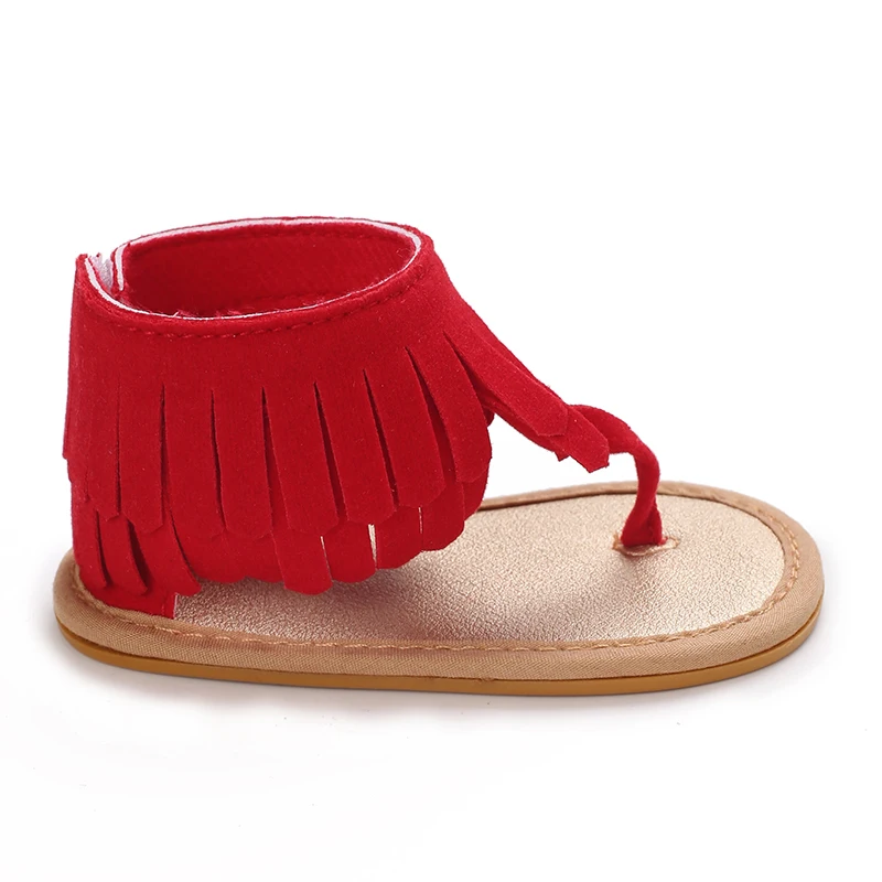 Summer New Women's Baby Sandals With Tassel Design Soft Soled Baby Shoes 0-12 Months Baby Walking Shoes