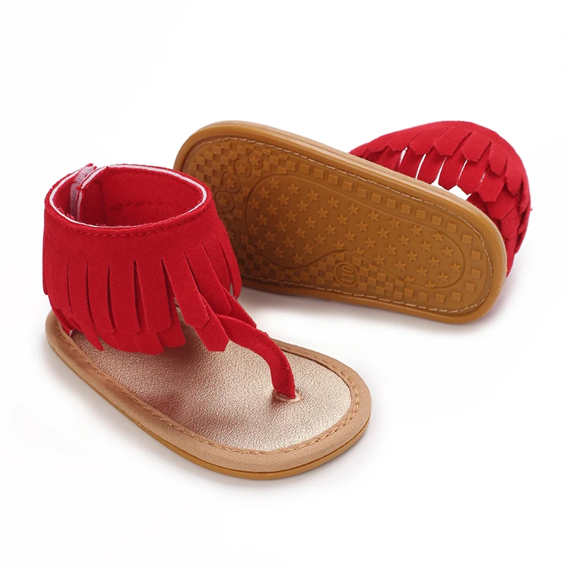 Summer New Women's Baby Sandals With Tassel Design Soft Soled Baby Shoes 0-12 Months Baby Walking Shoes