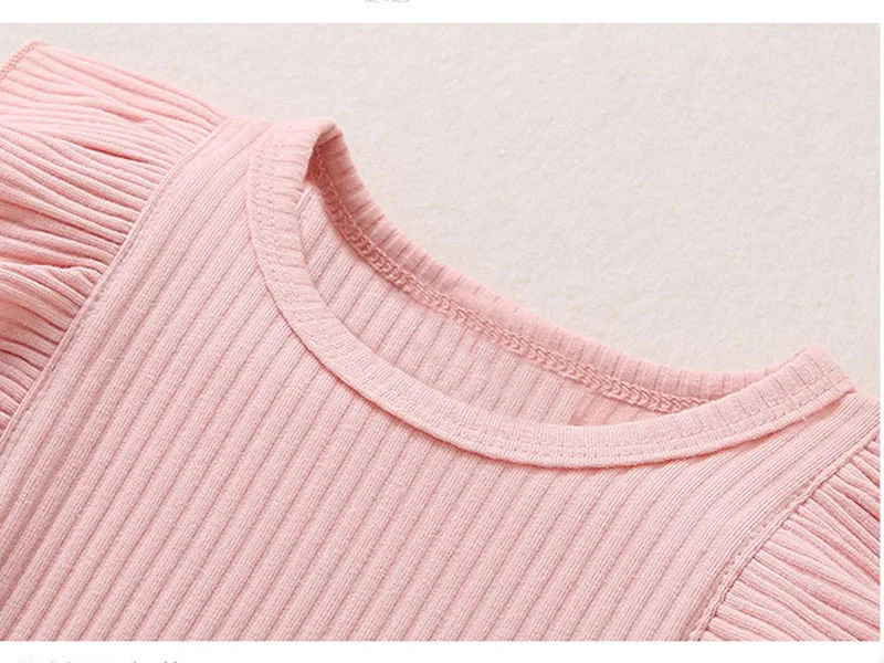 Newborn Baby Girls Clothes Infant Long Sleeve Ruffle Romper Bodysuits+Pants+Bow Headband 3Pcs Suit Children Toddler Outfit A422