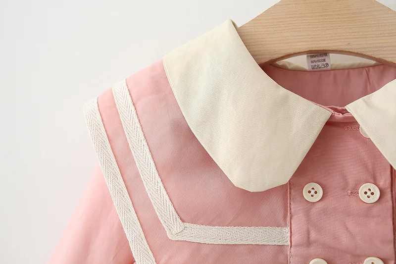 2024 Spring Autumn Toddler Girl Dresses Korean Cute Doll Collar Cotton Long Sleeve Princess Kids Dress Baby Clothes Outfit BC071