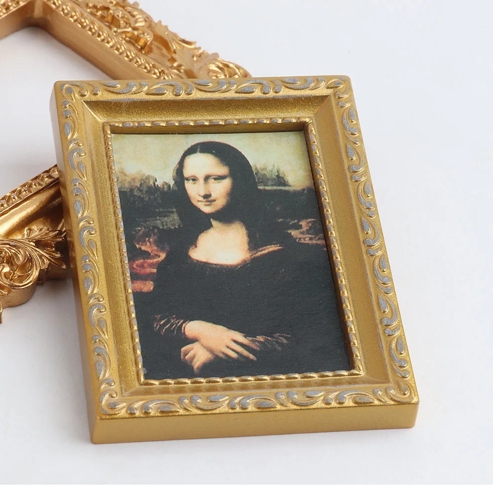 FishSheep Vintage Mini Mirror Brooches for Women Abstract Baroque Painting Gold Color and Silver Color Metal Pins for Backpacks