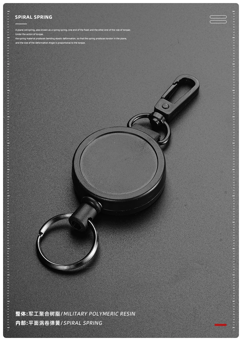70CM Anti-Lost Telescopic Key Ring Resilience Steel Wire Rope Elastic Keychain Sporty Retractable Alarm Key Chain Trinket H44