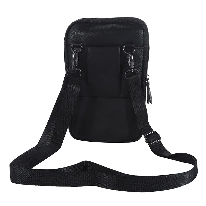 Leather Waist Bag Men's Mobile Phone Bag Wearing Belt Outdoor Sport One Shoulder Small Bag Doing Business Crossbody Bags