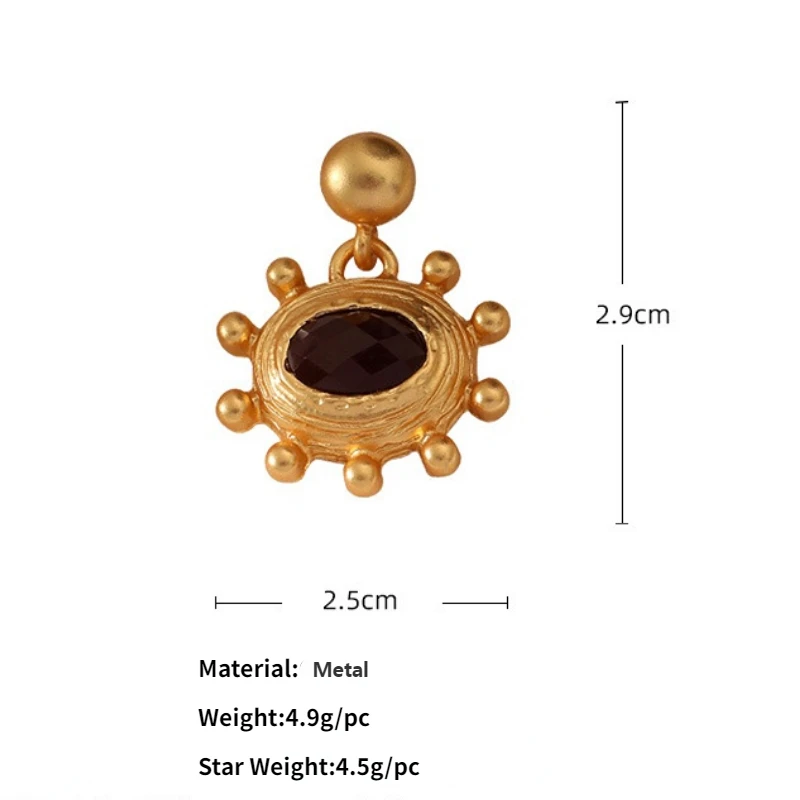 Trendy Jewelry 925 Silver Needle Matte Gold Color Earrings Vintage Temperament High Quality Metal Star Earrings For Women Gift