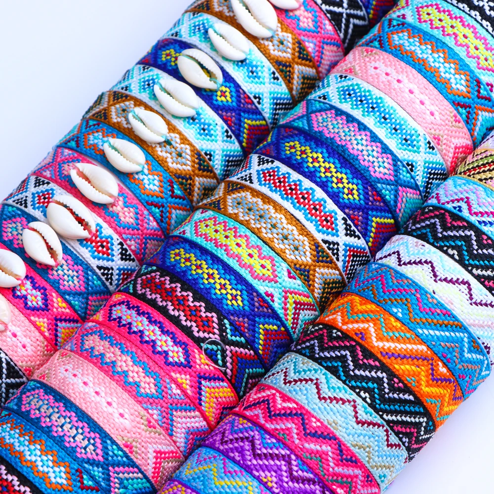 10/20/30/50Pcs/Lot Fashion Bohemia Braide Cotton Rope Adjustable Bracelet For Women Men Lucky Friendship Jewelry Party Gifts