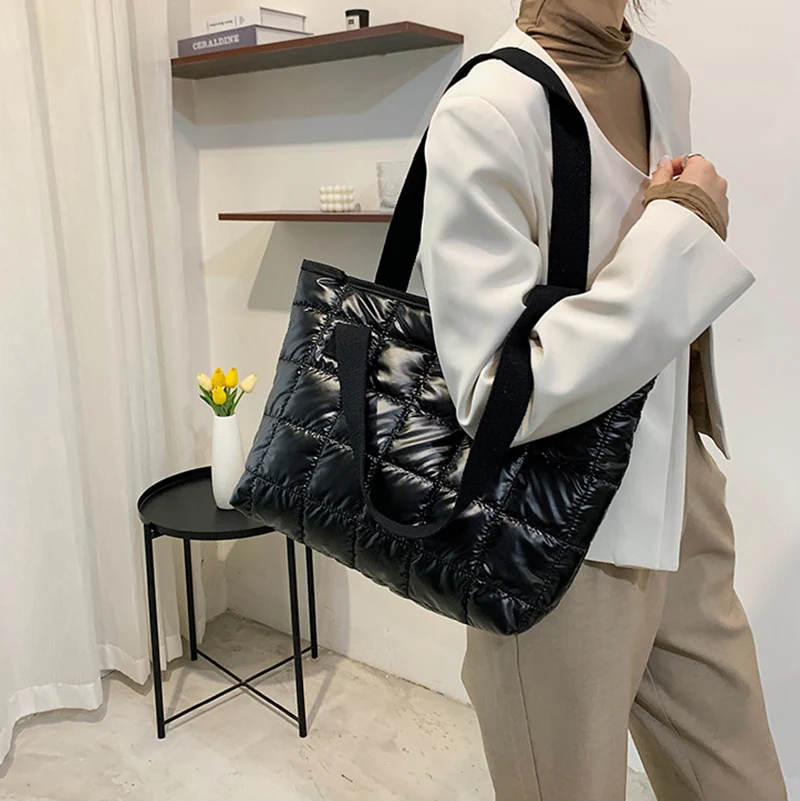 Casual Large Capacity Shoulder Bags For Women Space Cotton Handbag Totes Fashion Winter Daily Use Bag bolsa feminina