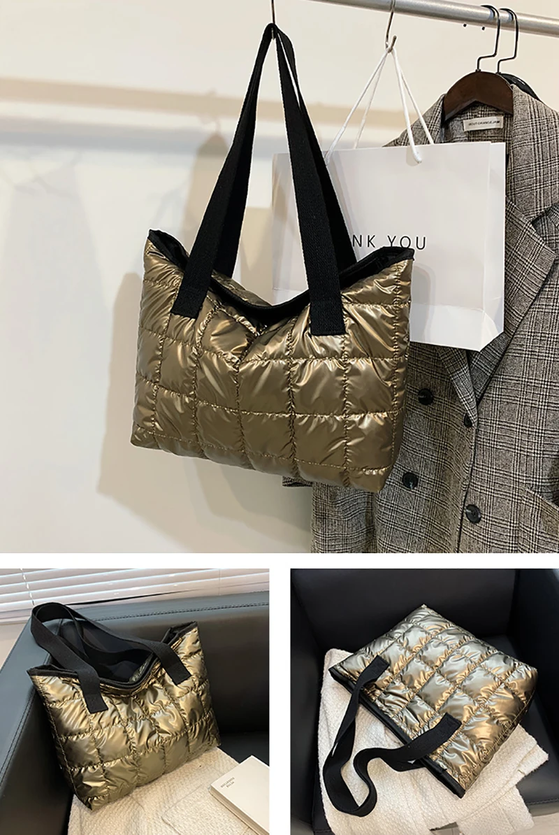 Casual Large Capacity Shoulder Bags For Women Space Cotton Handbag Totes Fashion Winter Daily Use Bag bolsa feminina