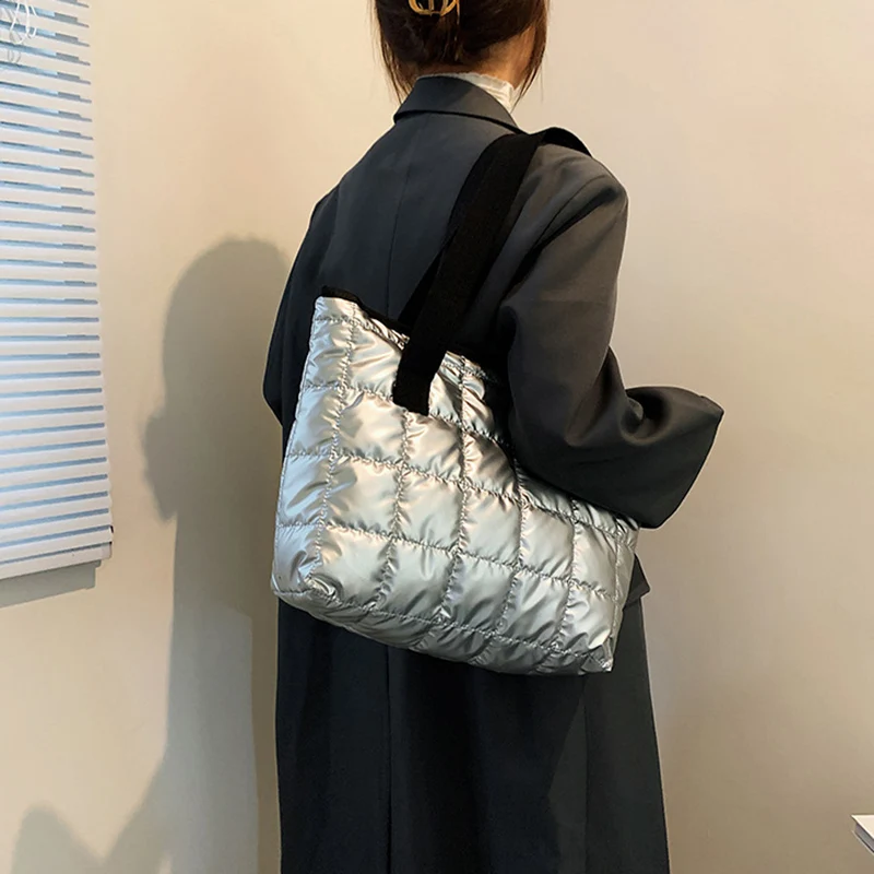 Casual Large Capacity Shoulder Bags For Women Space Cotton Handbag Totes Fashion Winter Daily Use Bag bolsa feminina