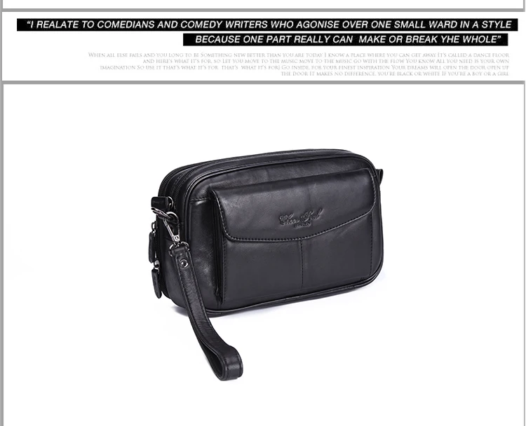 Men Clutch Bag Long Wallet Purse Genuine Leather 6.4 Inch Mobile Cell Phone Case Pocket Business Cowhide Male Handy Wrist Bag