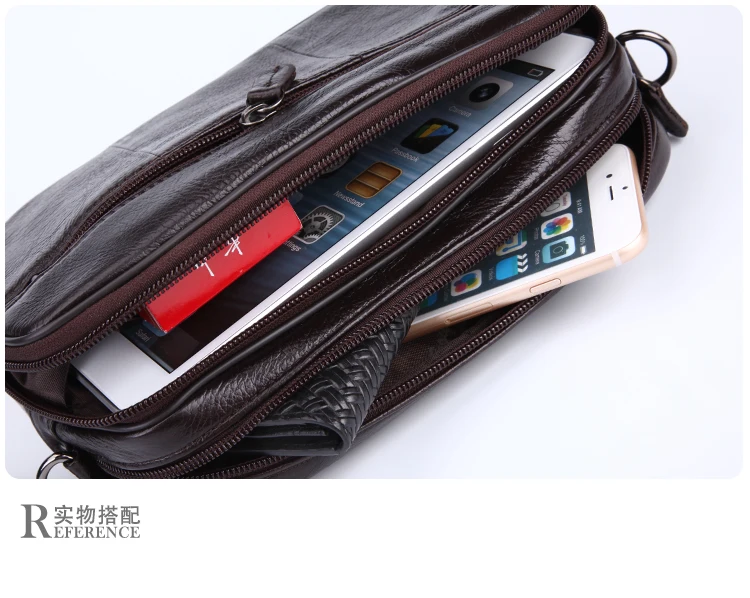 Men Clutch Bag Long Wallet Purse Genuine Leather 6.4 Inch Mobile Cell Phone Case Pocket Business Cowhide Male Handy Wrist Bag