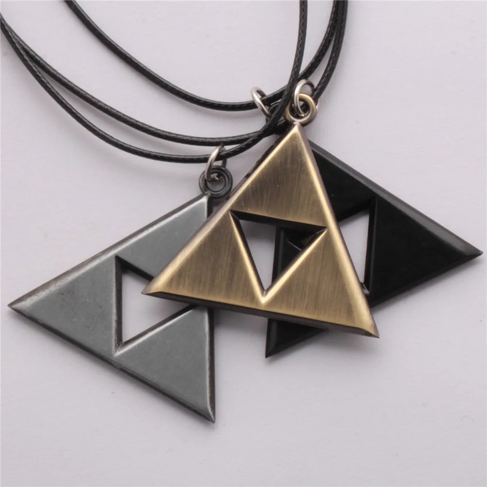 Vintage Triangle Symbol Necklaces & Pendants LoZ Game Peripherals Broze Triangle Amulet Choker Necklace Cosplay Jewelry Gifts