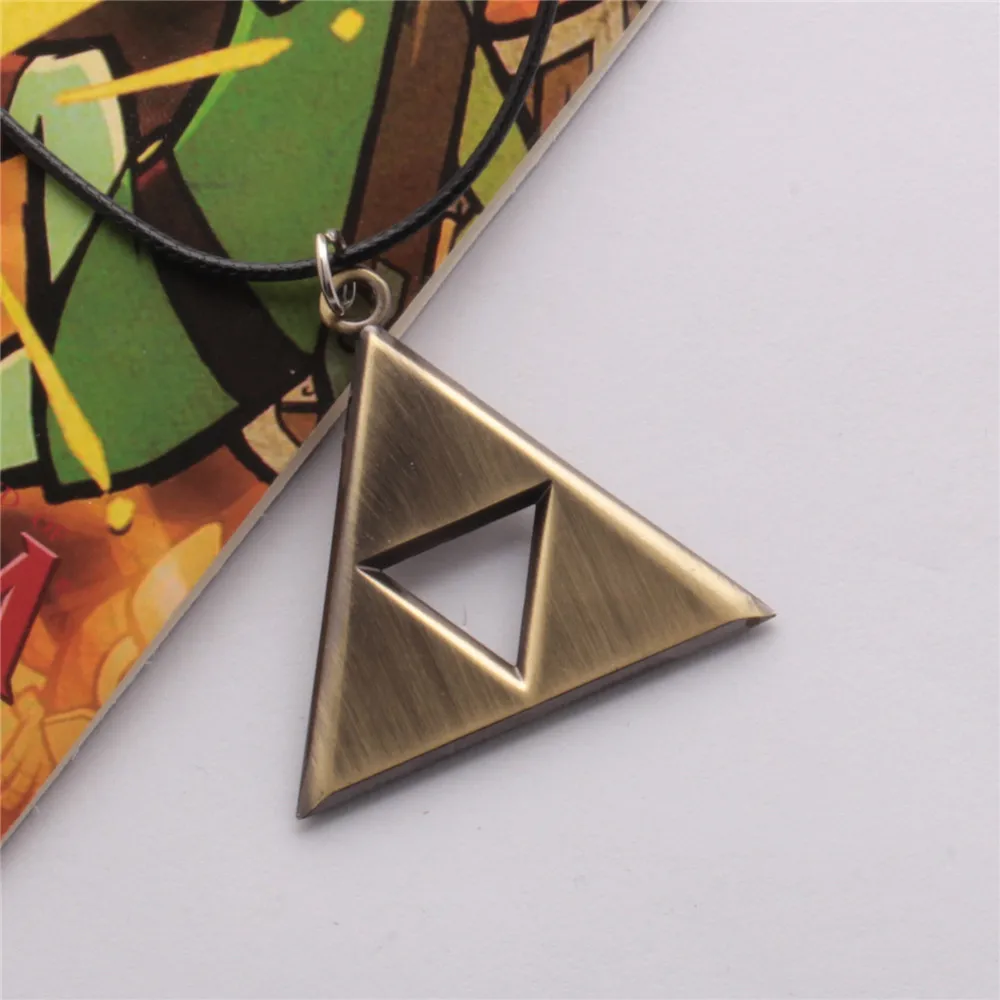 Vintage Triangle Symbol Necklaces & Pendants LoZ Game Peripherals Broze Triangle Amulet Choker Necklace Cosplay Jewelry Gifts