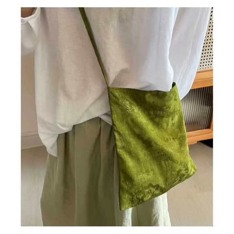 Vintage Jacquard Women's Shoulder Crossbody Bag Luxury Design Ladies Underarm Bags Large Capacity Shopping Bag Travel Handbags