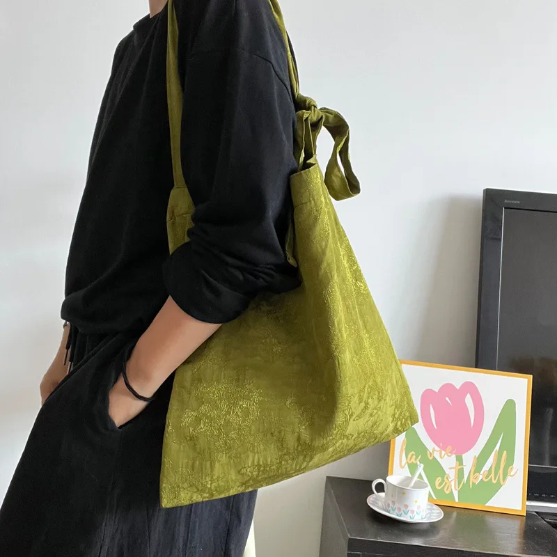 Vintage Jacquard Women's Shoulder Crossbody Bag Luxury Design Ladies Underarm Bags Large Capacity Shopping Bag Travel Handbags
