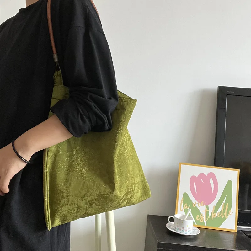 Vintage Jacquard Women's Shoulder Crossbody Bag Luxury Design Ladies Underarm Bags Large Capacity Shopping Bag Travel Handbags