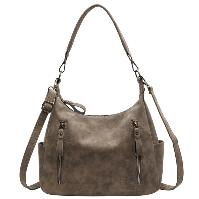 Women Crossbody Bag Luxury Designer Oblique Cross Single Shoulder Bag Large Capacity Handbags Retro Matte PU Leather Hobos