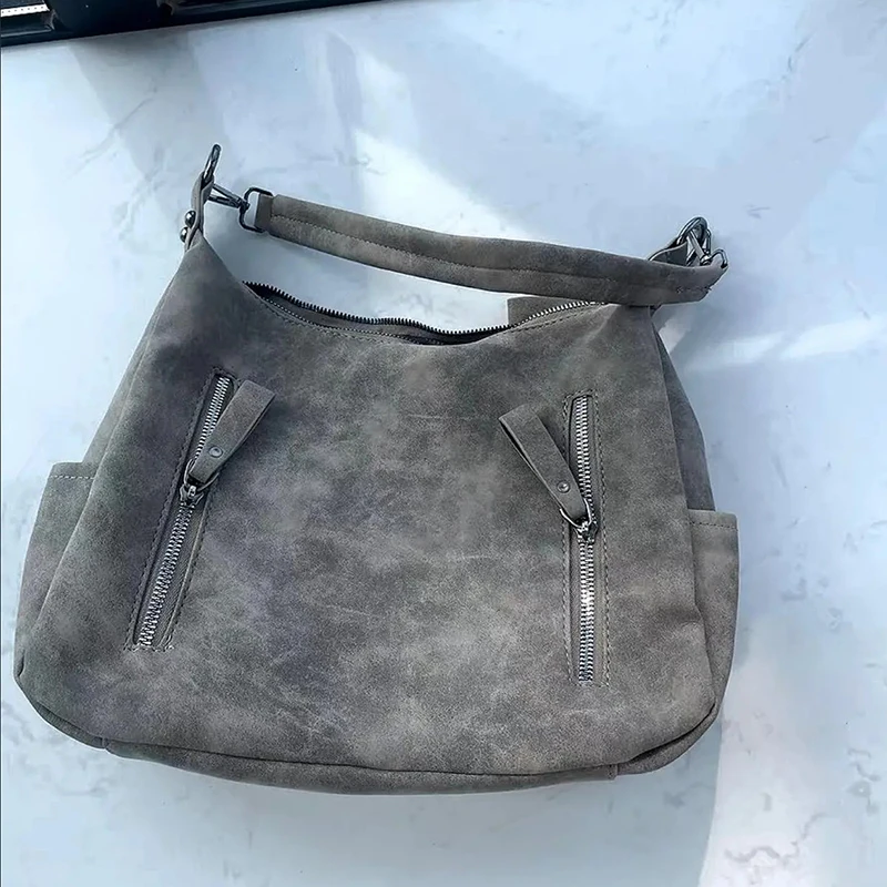 Women Crossbody Bag Luxury Designer Oblique Cross Single Shoulder Bag Large Capacity Handbags Retro Matte PU Leather Hobos