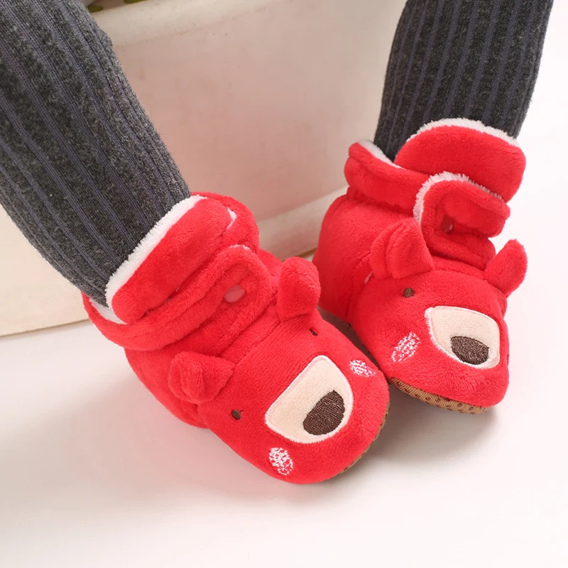 Winter New Cute Cartoon Baby Booties Boy Girl Boots Cotton Soft-Sole Non-Slip Warm Toddler First Walkers Infant Crib Shoes