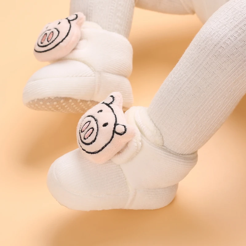 Winter New Cute Cartoon Baby Booties Boy Girl Boots Cotton Soft-Sole Non-Slip Warm Toddler First Walkers Infant Crib Shoes