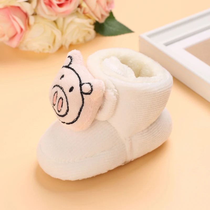 Winter New Cute Cartoon Baby Booties Boy Girl Boots Cotton Soft-Sole Non-Slip Warm Toddler First Walkers Infant Crib Shoes