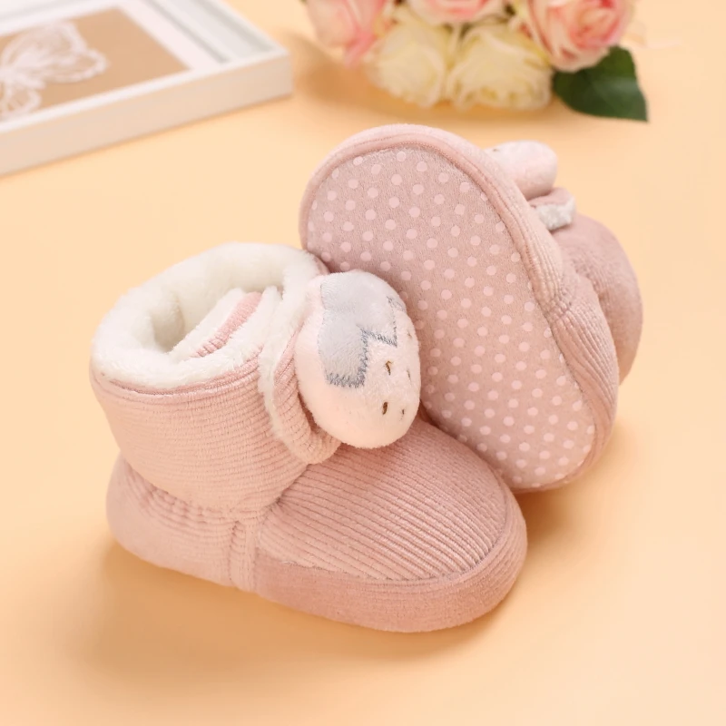 Winter New Cute Cartoon Baby Booties Boy Girl Boots Cotton Soft-Sole Non-Slip Warm Toddler First Walkers Infant Crib Shoes