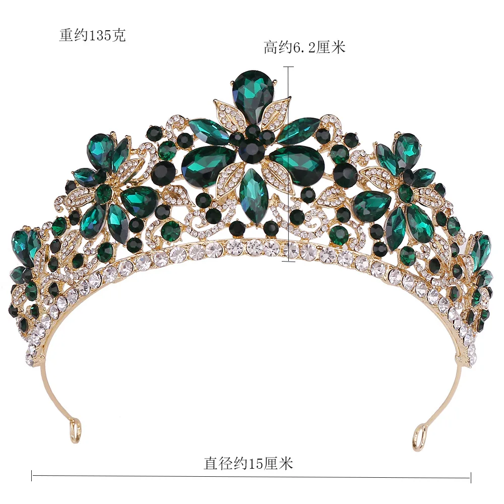 DIEZI Luxury Sweet Cute Flower Opal Tiara Crown For Women Wedding Party Elegant Bridal Bride Crystal Crown Hair Accessories