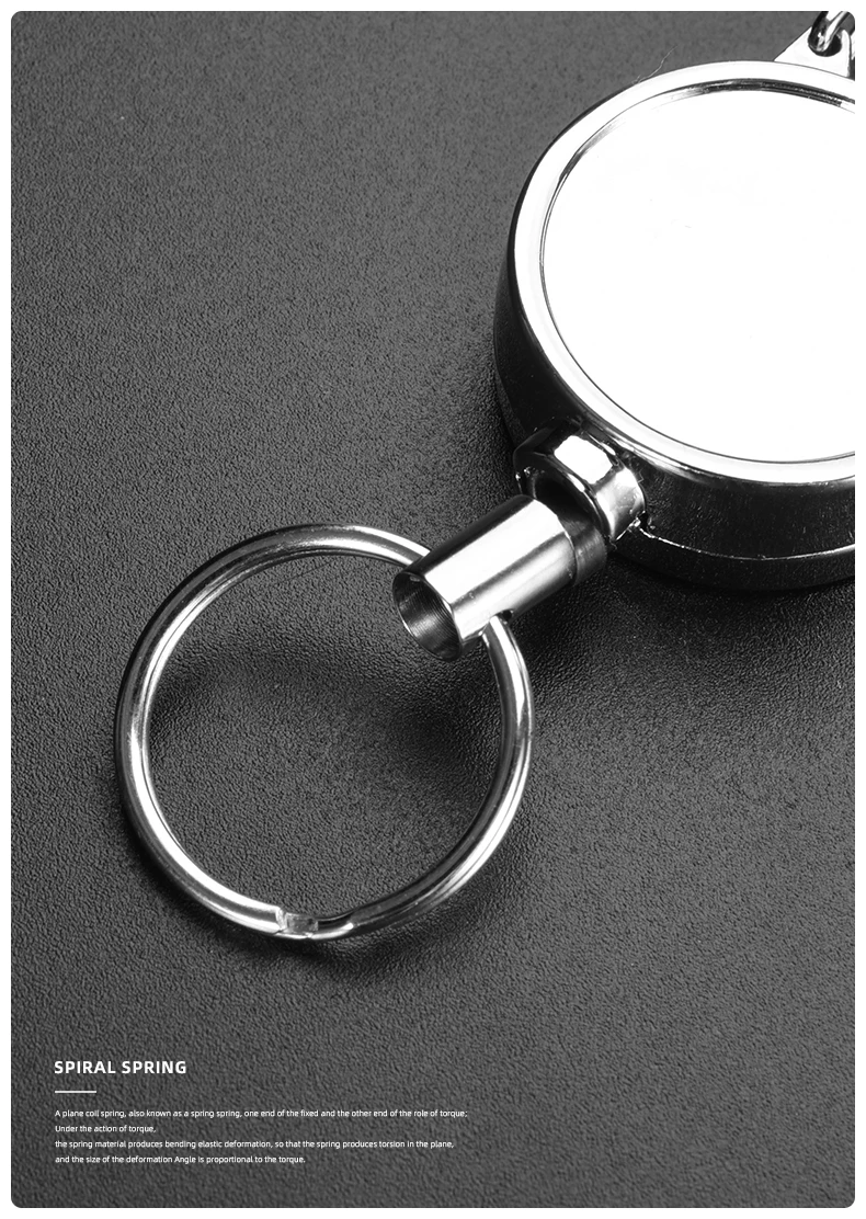 Resilience Kevlar Rope Elastic Keychains Metal Keyring Sporty Retractable Alarm Keychain Anti-lost Telescopic Keys Trinket H62