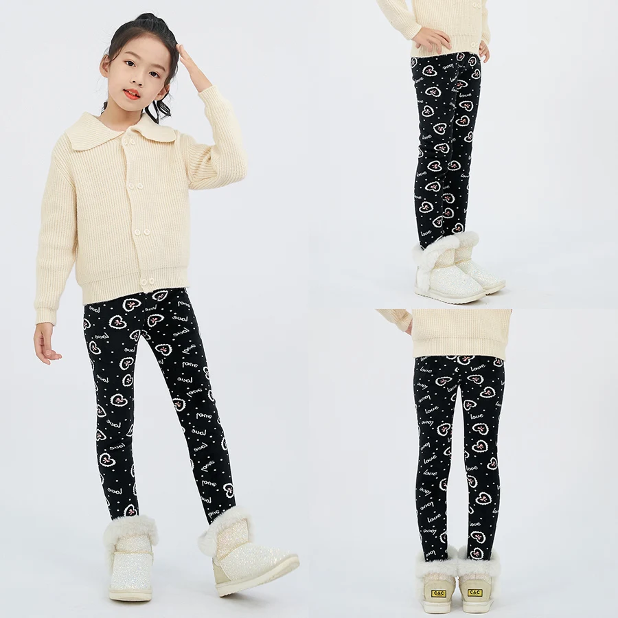 SheeCute Girls Winter Warm Pants Kids Fleece Lined Leggings for 3-11 Years SCW8101