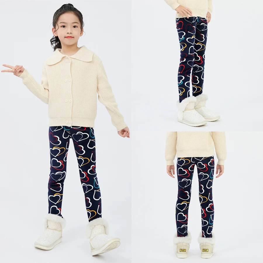 SheeCute Girls Winter Warm Pants Kids Fleece Lined Leggings for 3-11 Years SCW8101