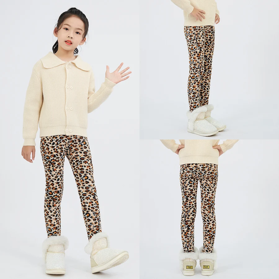 SheeCute Girls Winter Warm Pants Kids Fleece Lined Leggings for 3-11 Years SCW8101