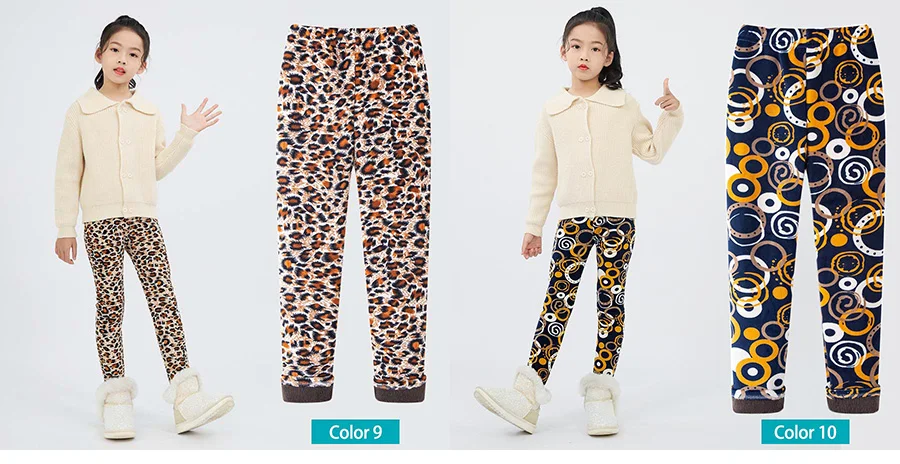 SheeCute Girls Winter Warm Pants Kids Fleece Lined Leggings for 3-11 Years SCW8101
