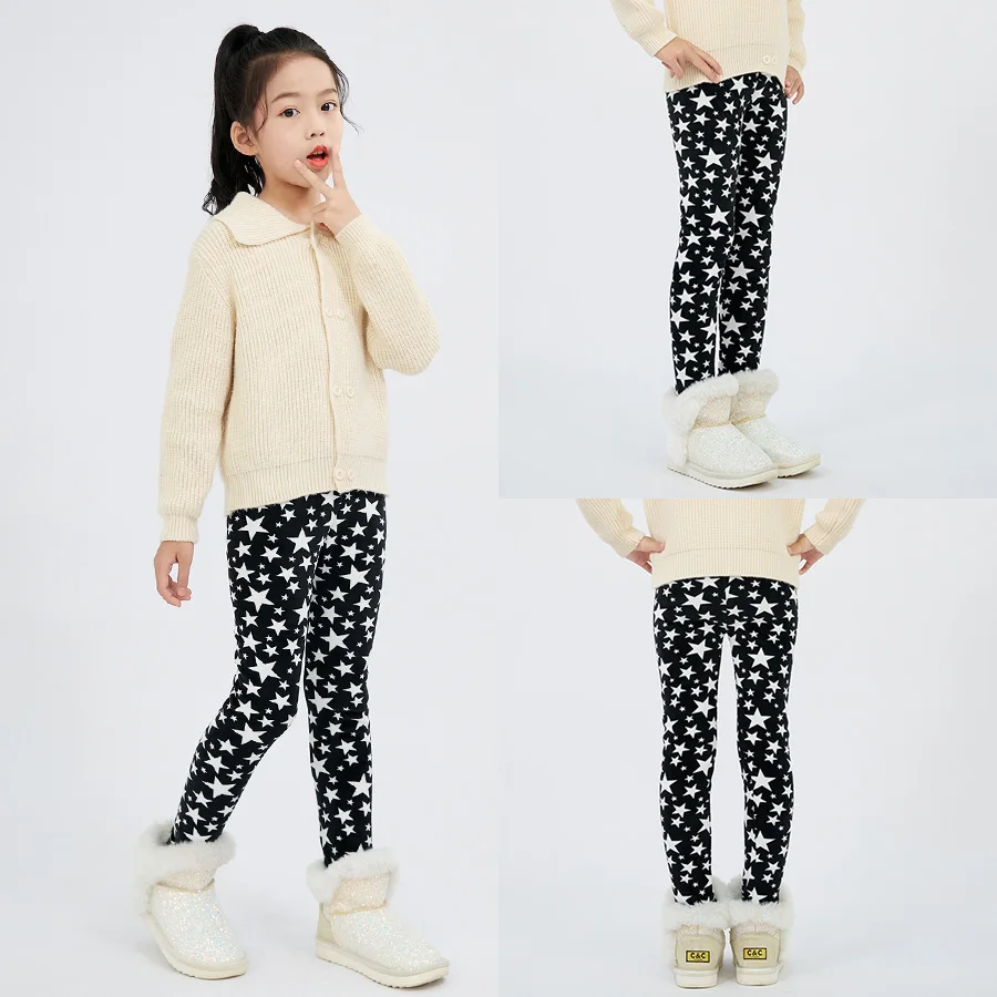 SheeCute Girls Winter Warm Pants Kids Fleece Lined Leggings for 3-11 Years SCW8101