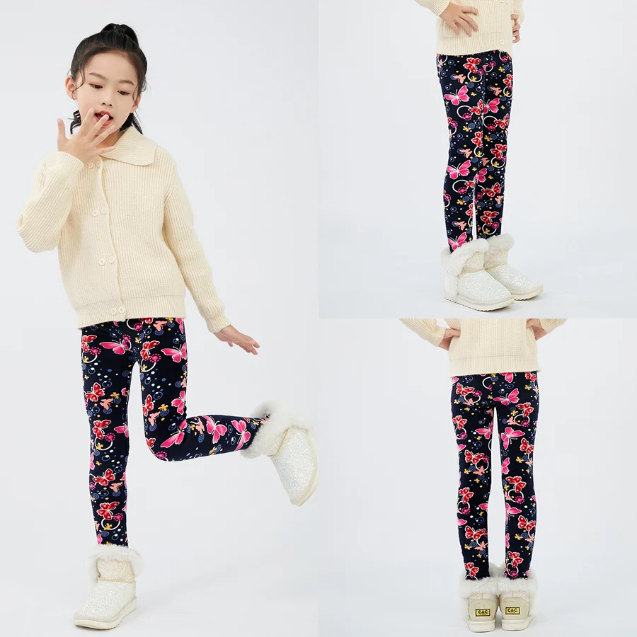 SheeCute Girls Winter Warm Pants Kids Fleece Lined Leggings for 3-11 Years SCW8101